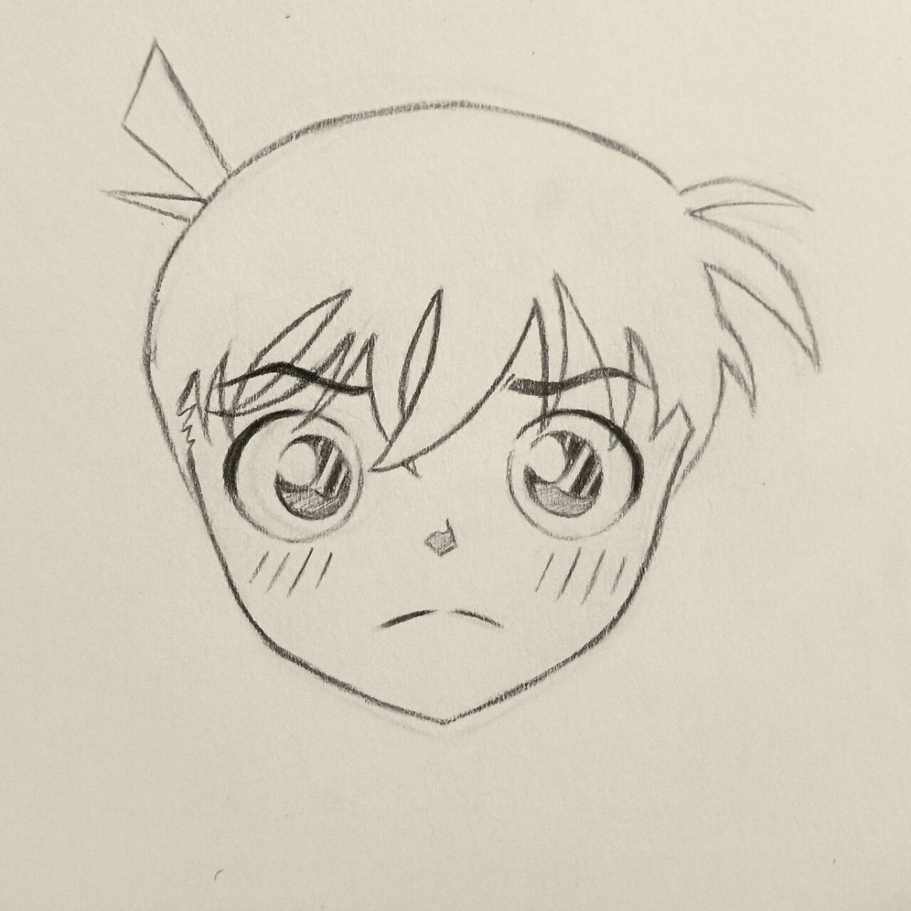 教你画超级可爱的幼年工藤新一 真的很简单,快来给自己画一个吧 兄弟