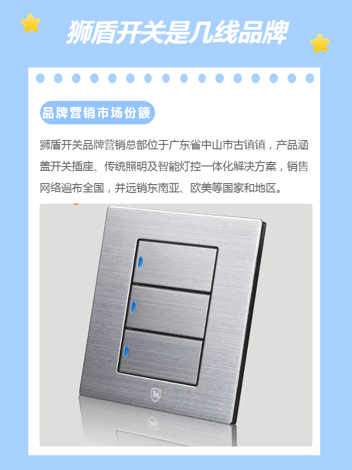 狮盾开关是几线品牌