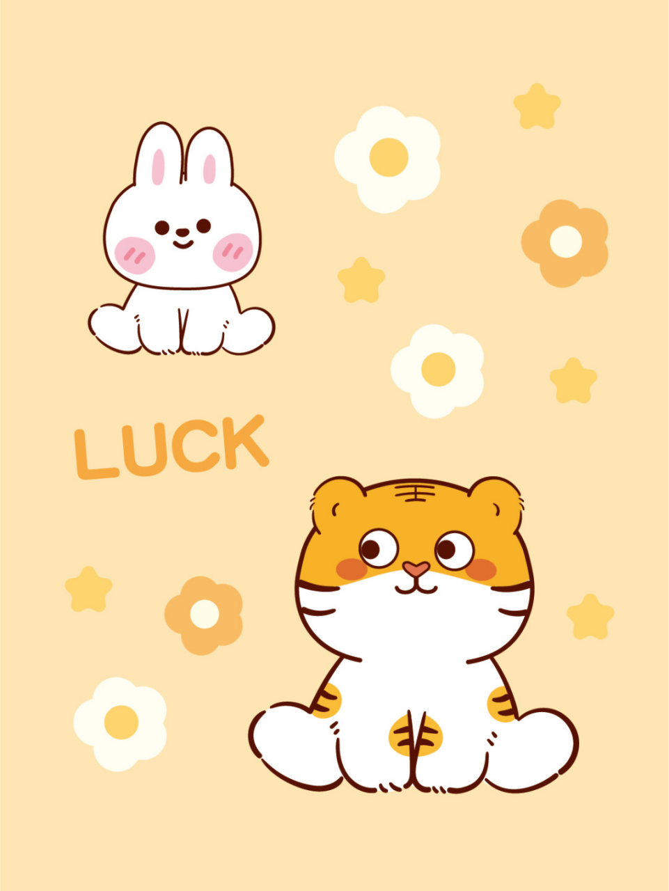 虎萌萌粉白兔叽ip卡通插画表情包装可爱兔子