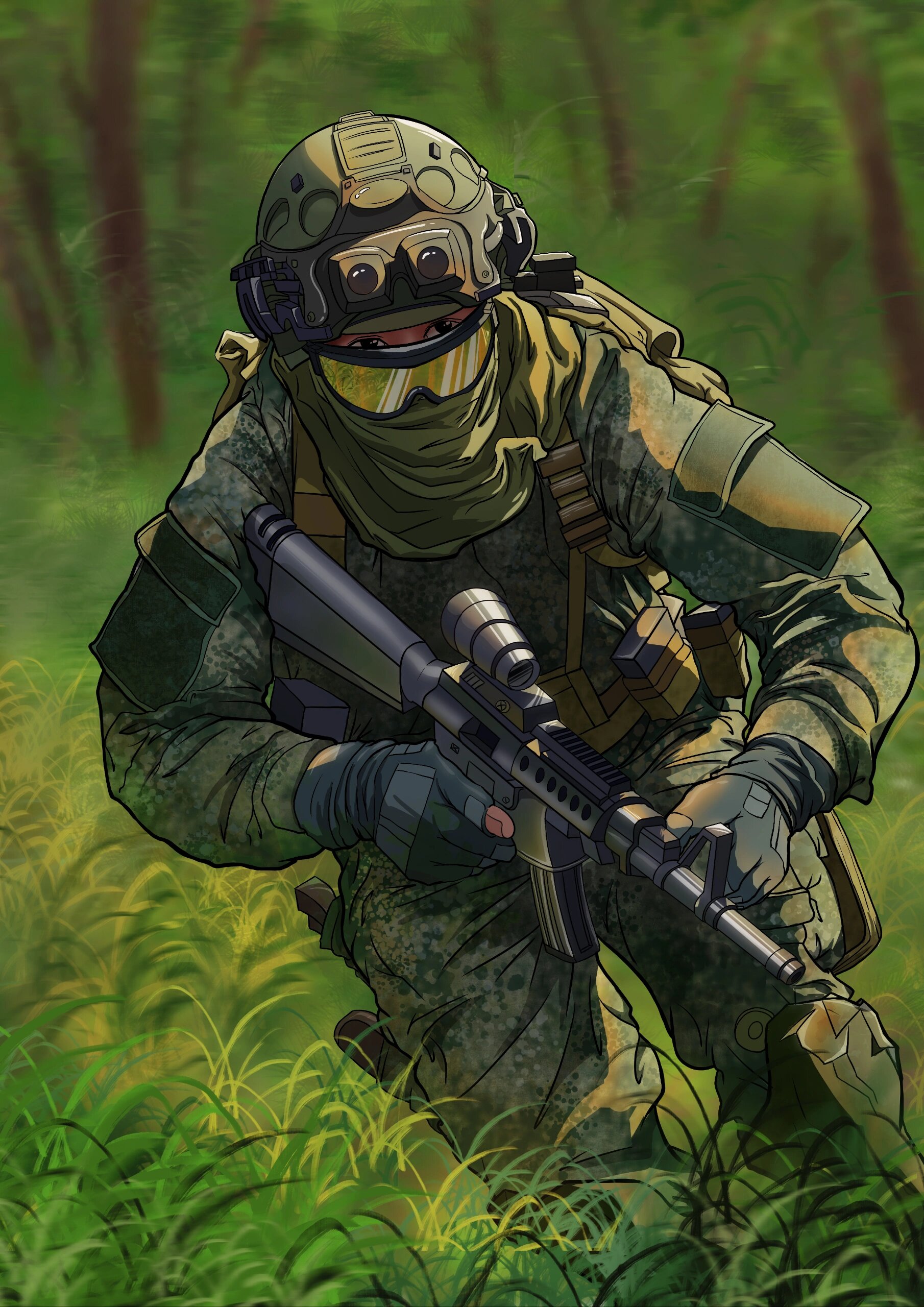 军旅人物插画——特种兵