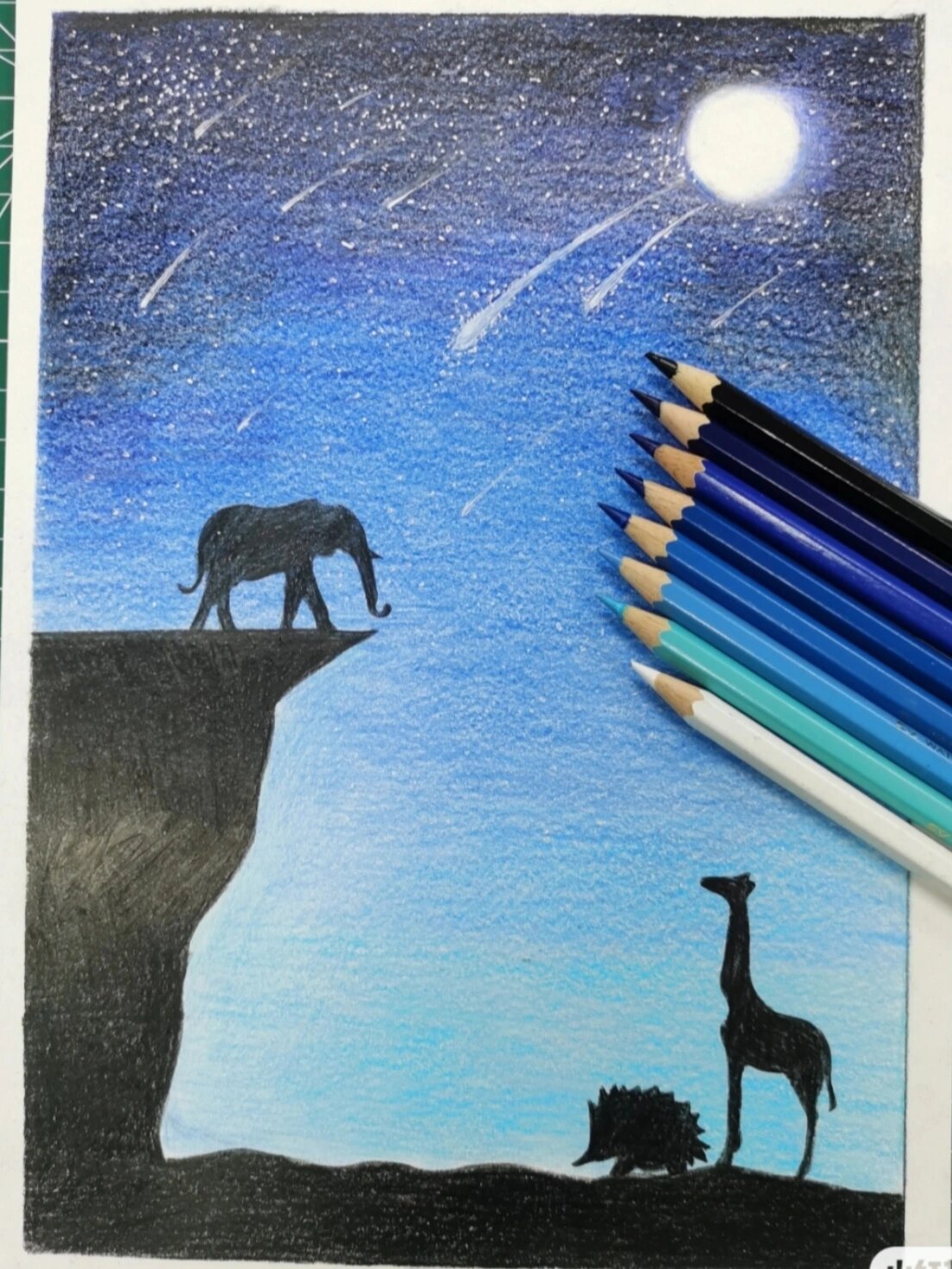 彩铅  |  《星空》简易教程步骤