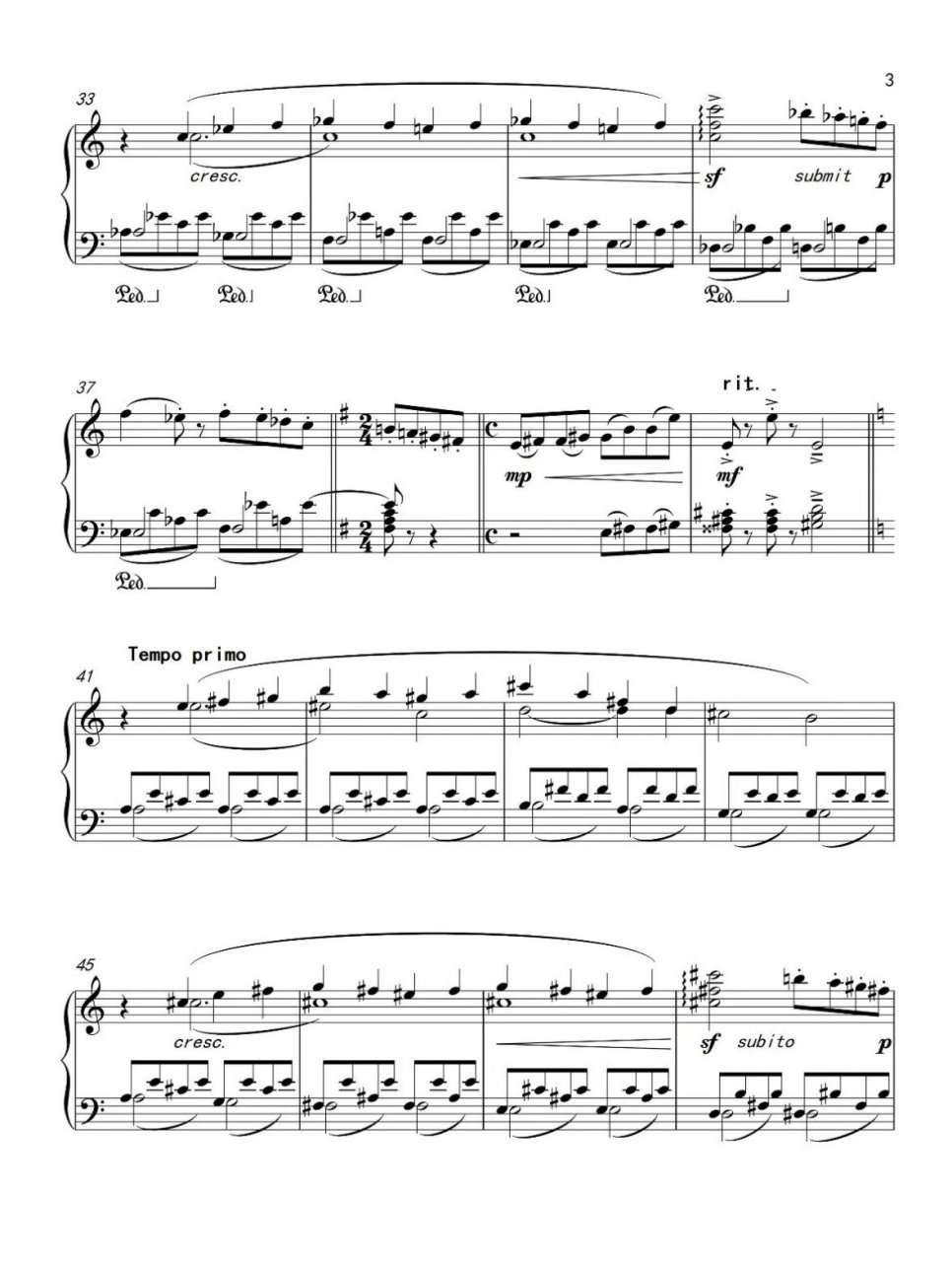 《爆米花》钢琴曲谱分享 钢琴比赛曲目《爆米花》钢琴谱分享