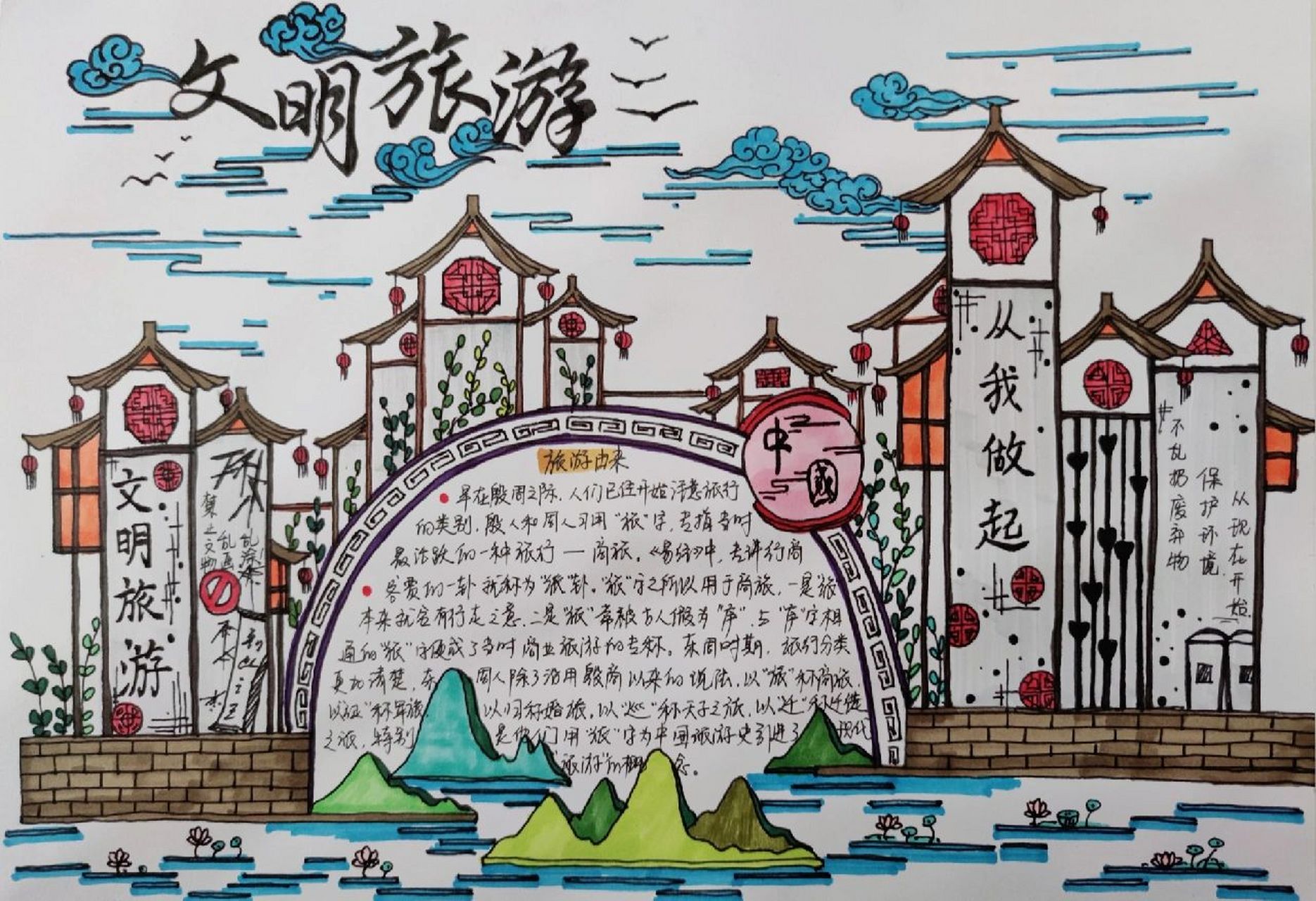 文明旅游手抄报9792 文明旅游手抄报9792