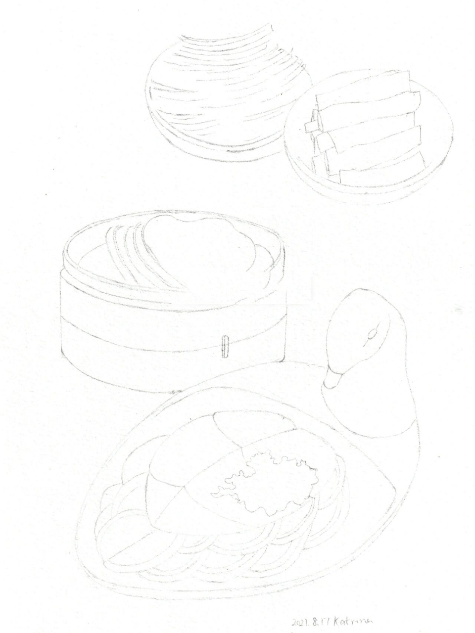 水彩美食|北京烤鸭|手绘中餐插画 油渍渍的烤鸭上线了,北京烤鸭就只吃