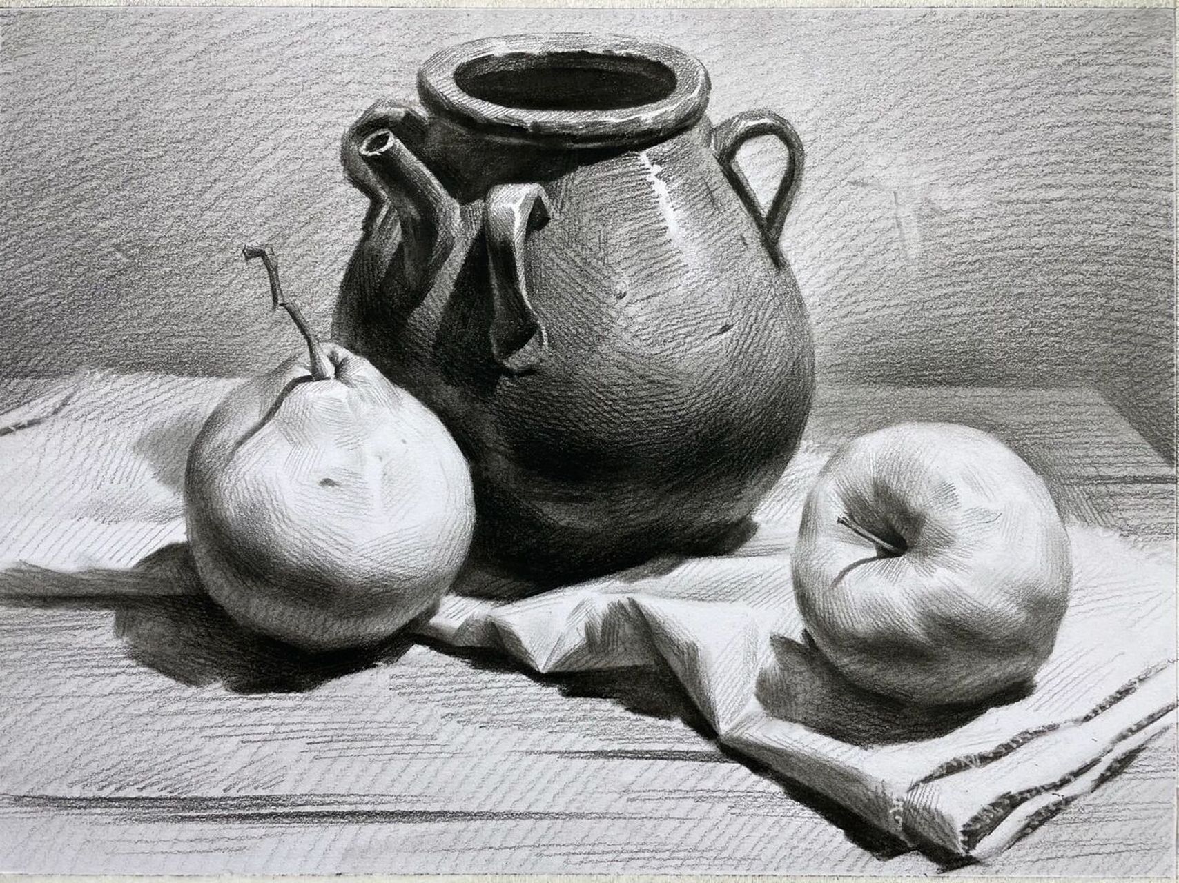 素描静物 陶罐组合 更新啦,美术生最喜欢的陶罐组合 看看蔡老师是如何