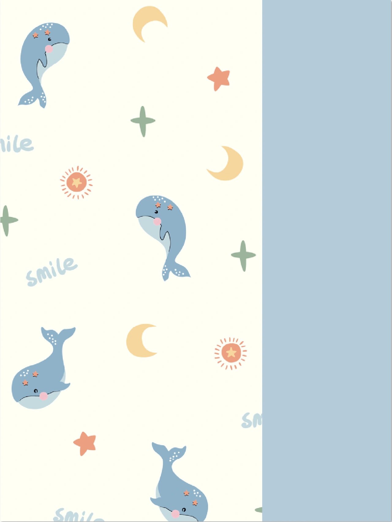 631期 可爱卡通小鲸鱼 图案壁纸