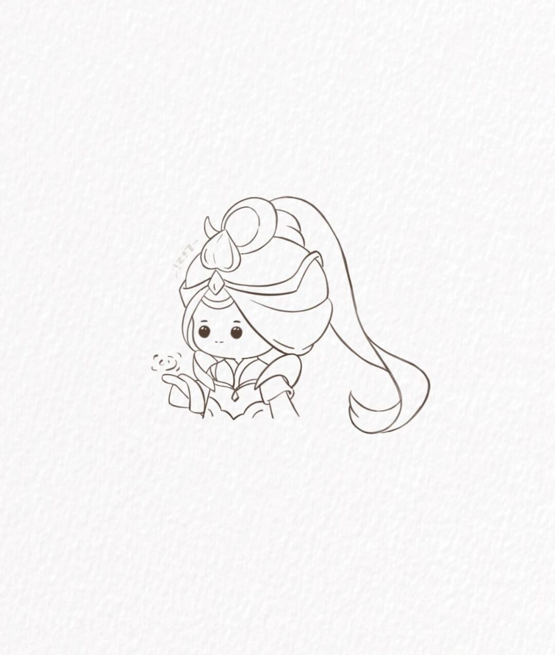 手绘简笔画|来个女娲 (附教程) 女娲的新皮肤好好看啊,而且海报超级美