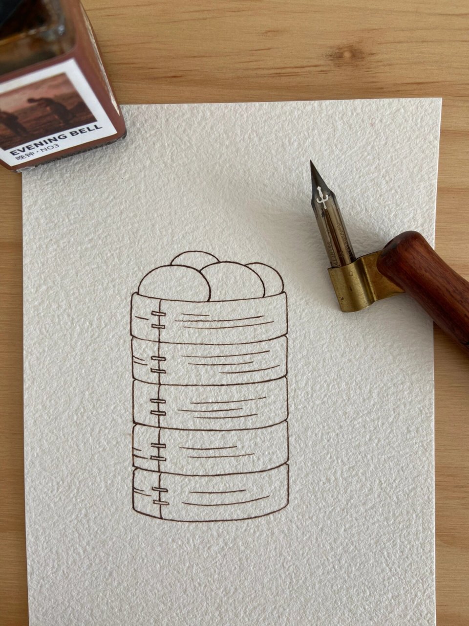 63/100 宫崎骏美食小书签,附线稿 这笼包子是真的非常非常简单了,那么