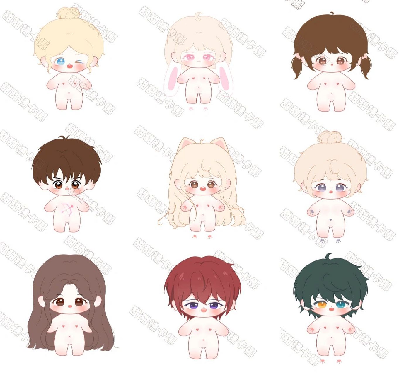 棉花娃娃娃稿 娃稿约稿展示 接稿中,约稿可私信,真人纸片人都画 !