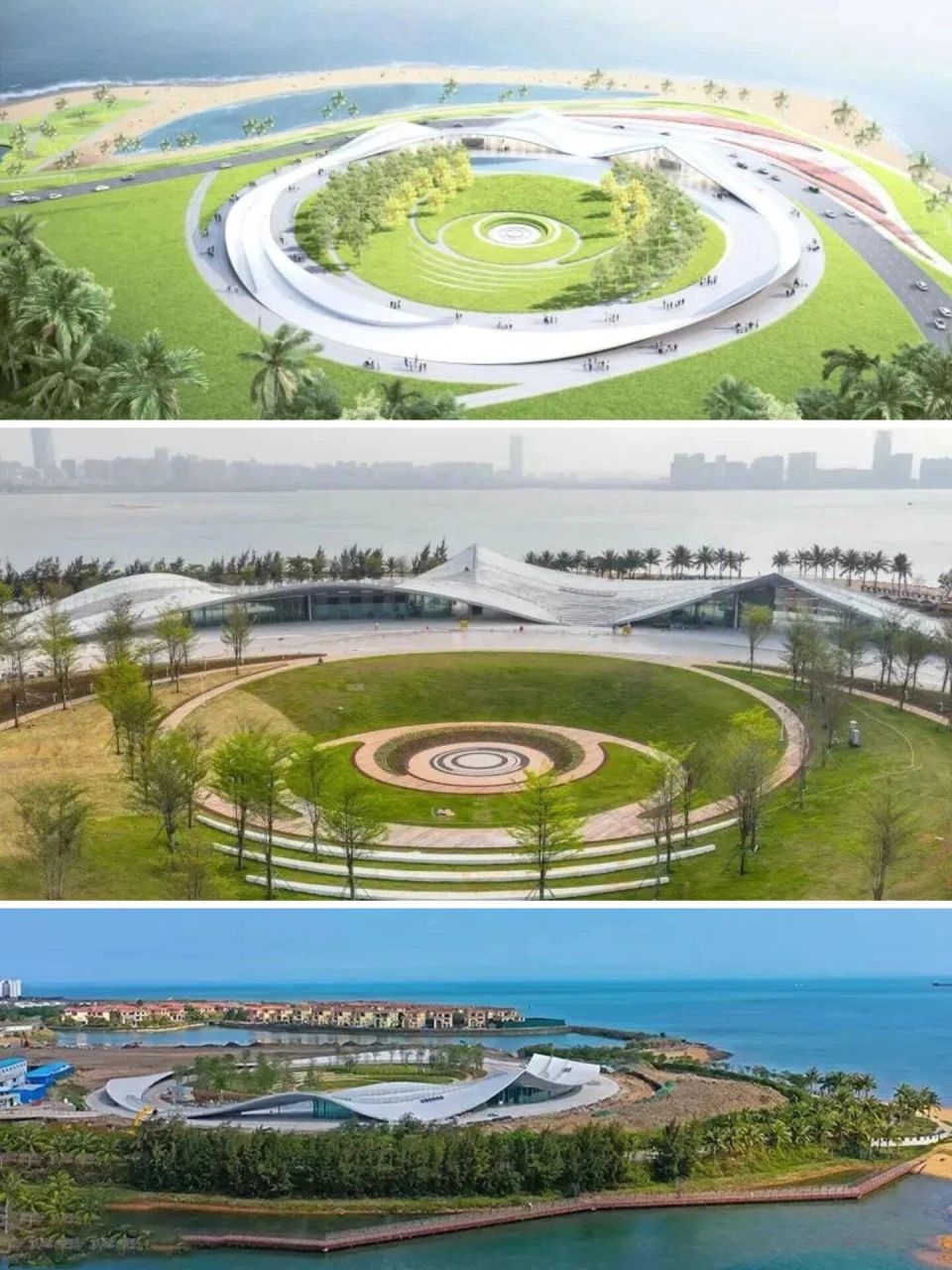 "天空之山"由著名日本建筑师藤本壮介设计,是"海口·海边的驿站"公共