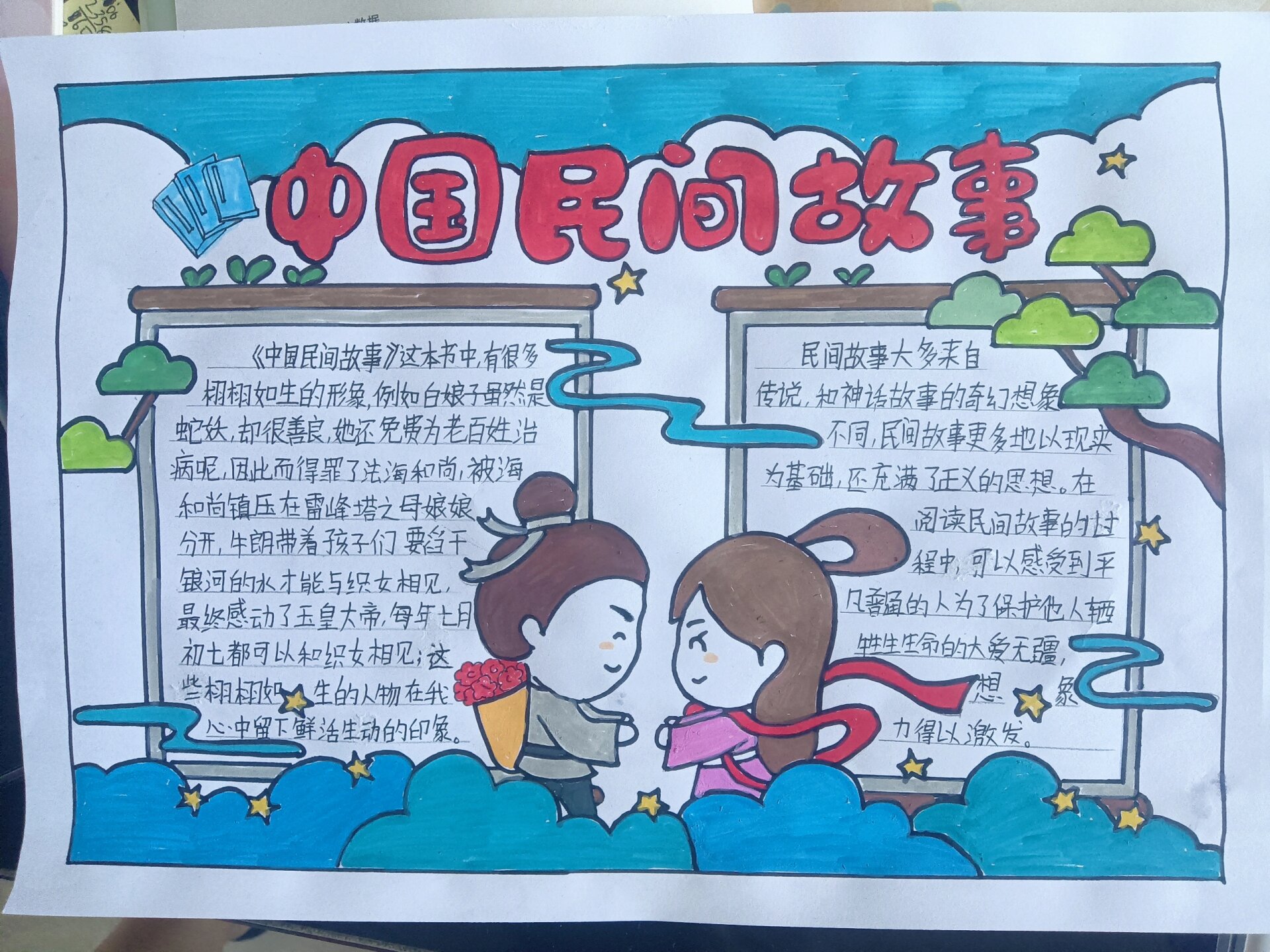 中国民间故事手抄报@海月落日在的动态