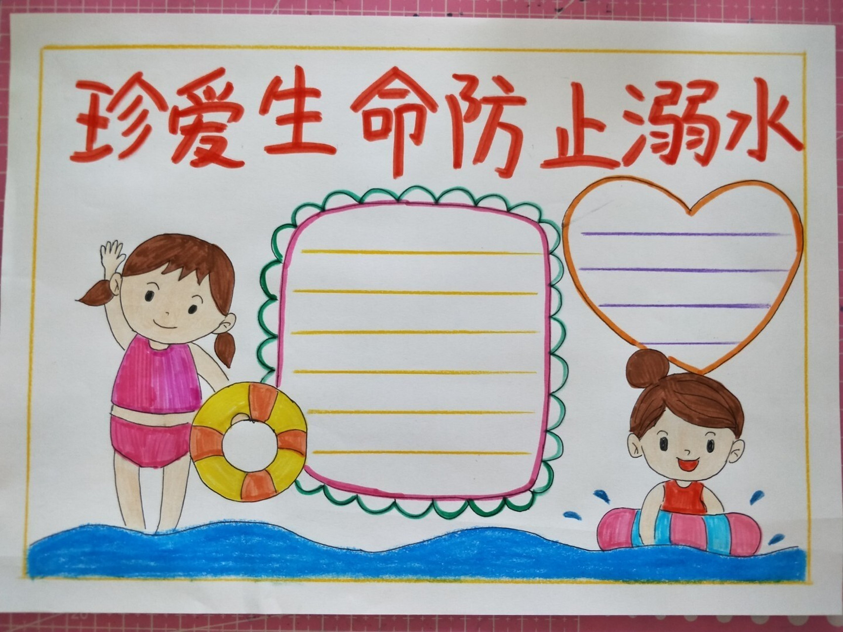 珍爱生命,防止溺水. #手抄报
