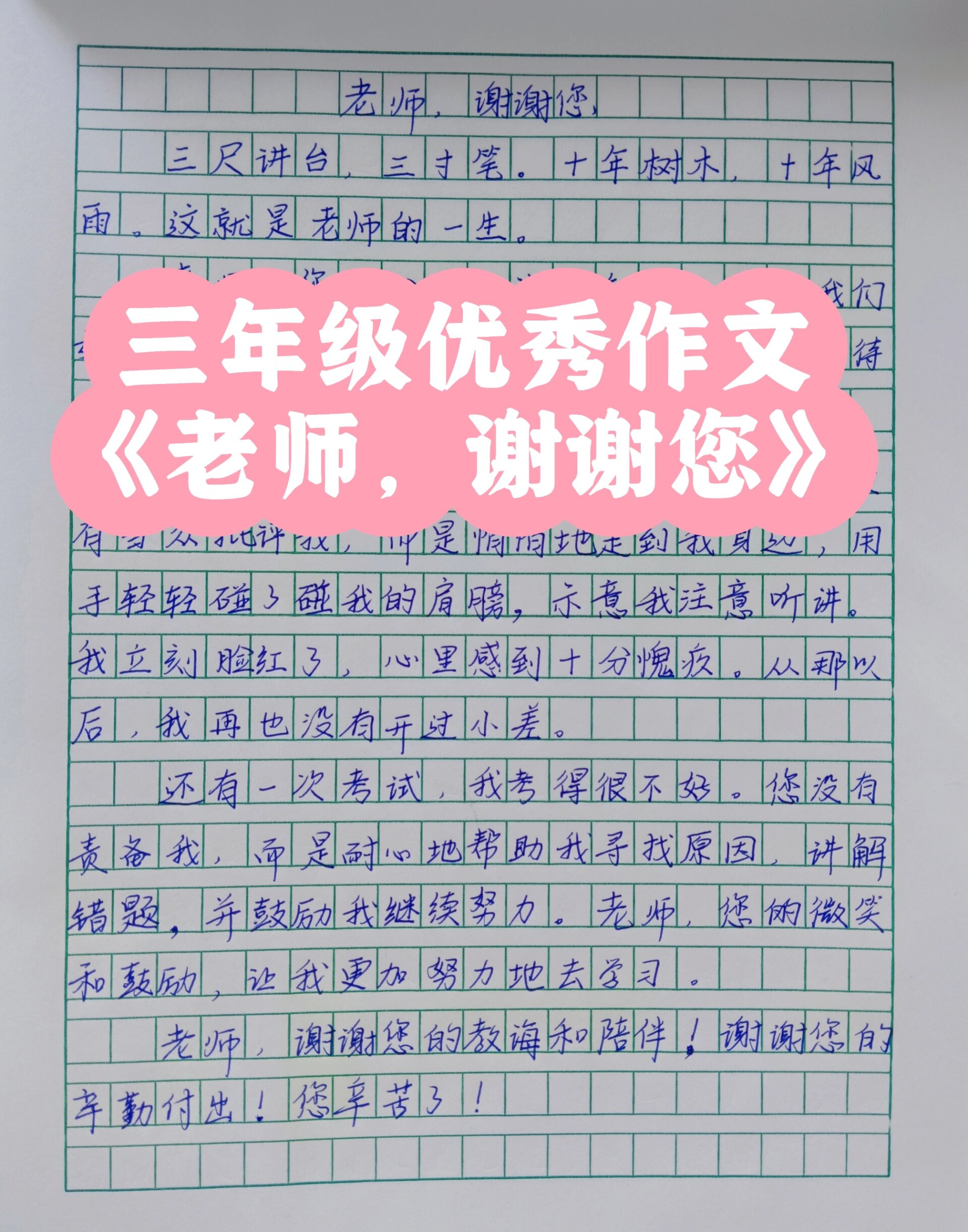 感谢您老师作文图片