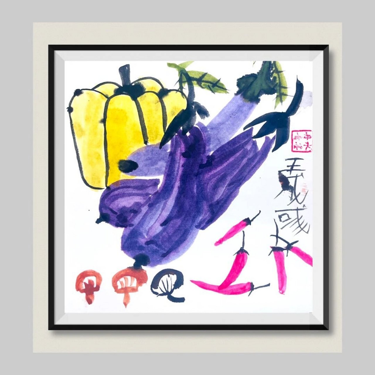 儿童国画  写意画 ——茄子 课堂教学目的: 1.