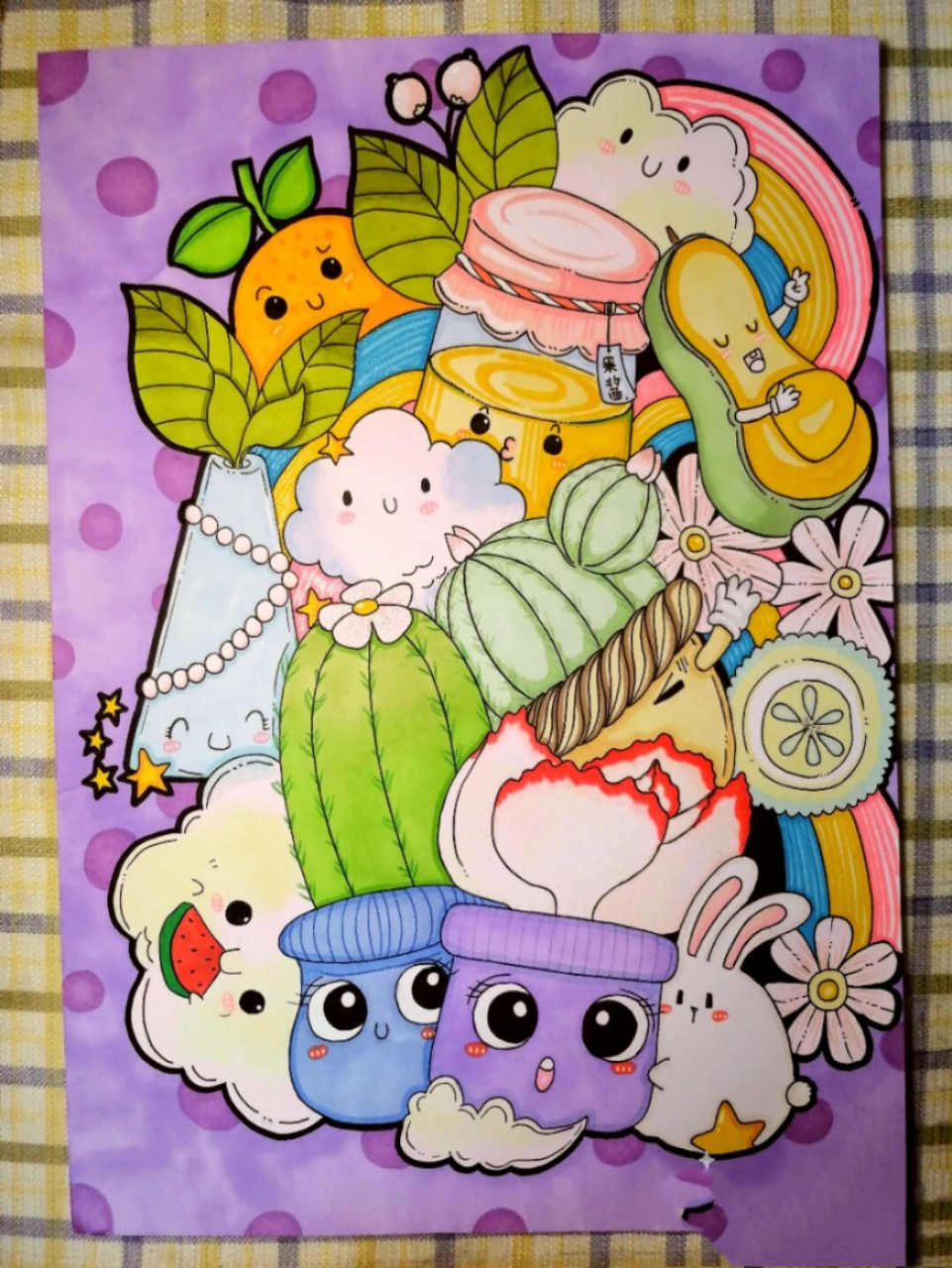 马克笔儿童画临摹(叠叠乐91) 因为打工有阵子没画画了,手都生了