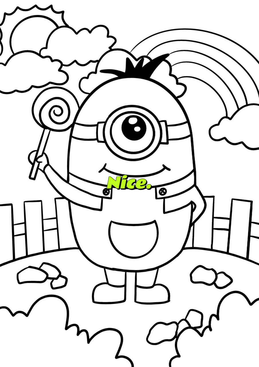 小黄人儿童画 动漫主题简单卡通画 可爱的小黄人儿童画