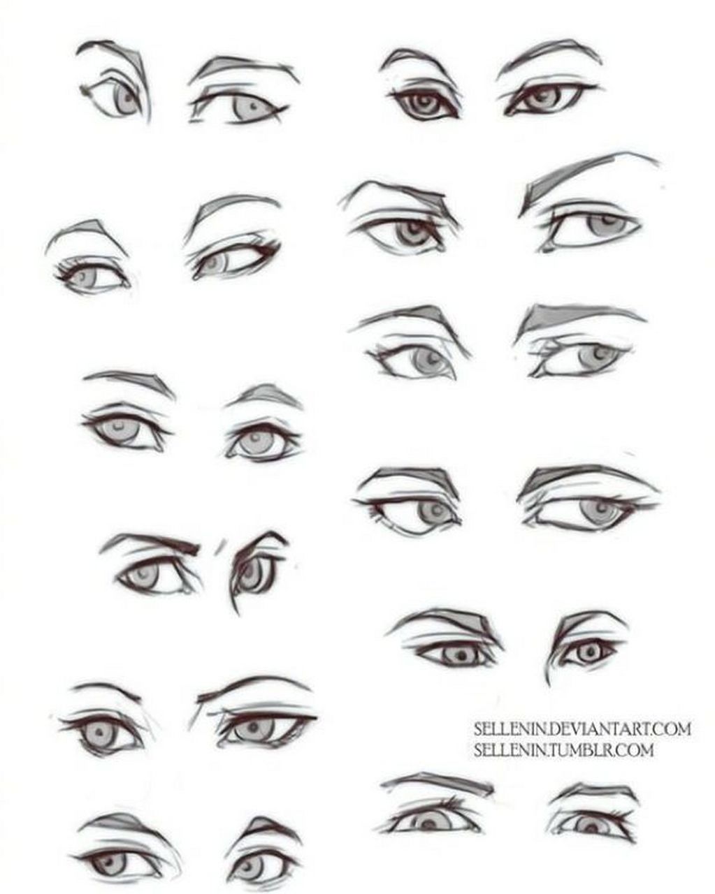 动漫脸中眼睛的画法【速写素材】