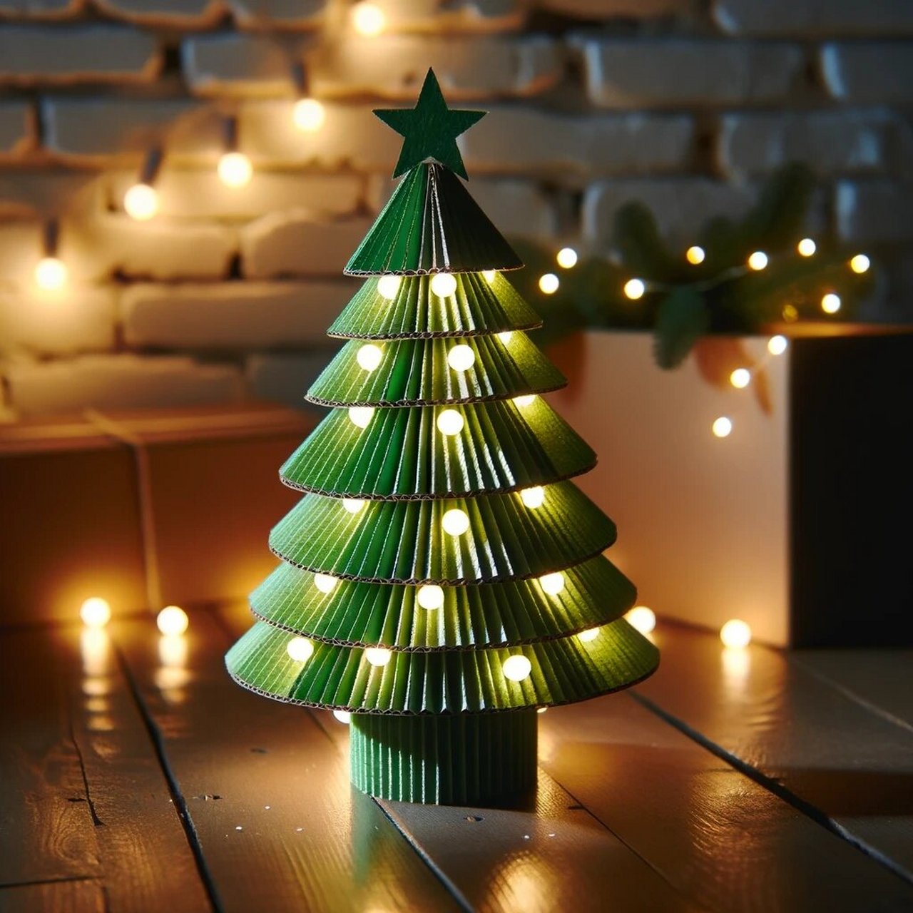 瓦楞纸圣诞树 #纸板圣诞树手工制作# #圣诞装饰# #环保圣诞树# #纸板