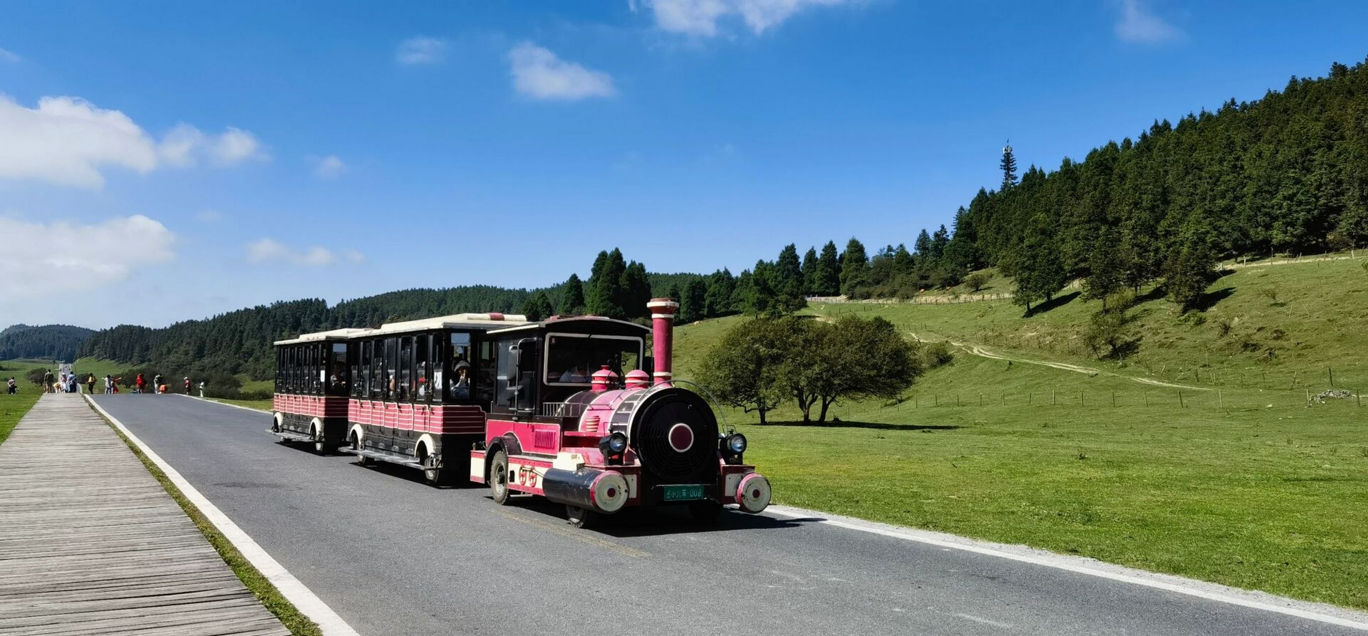 重庆游(三)武隆喀斯特旅游区—仙女山 进入仙女山景区,乘坐小火一路车