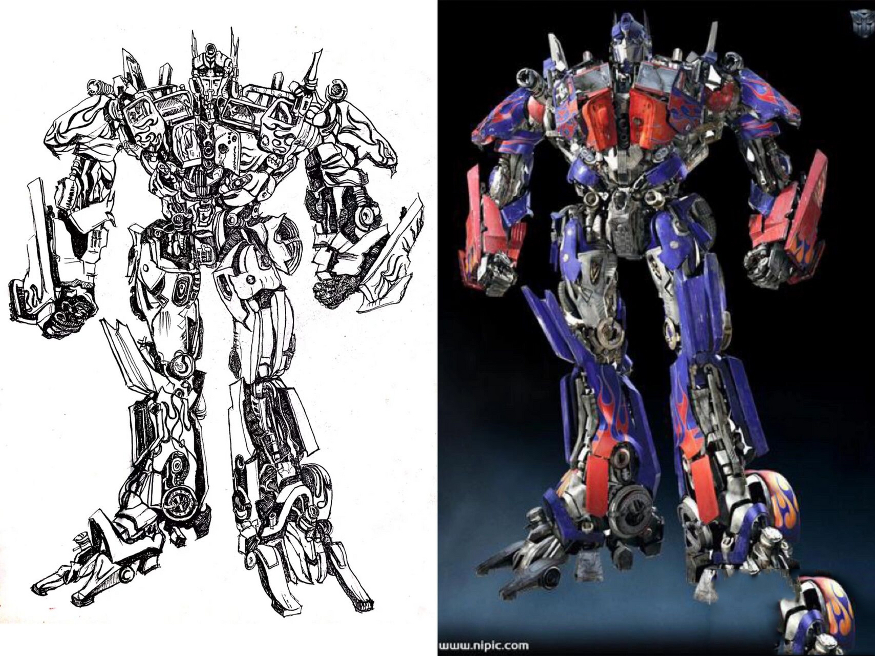 线描《变形金刚》擎天柱