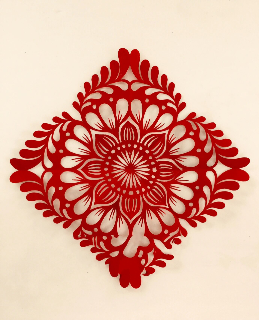 四折对称剪纸 内有画稿 喜欢就动手试一试