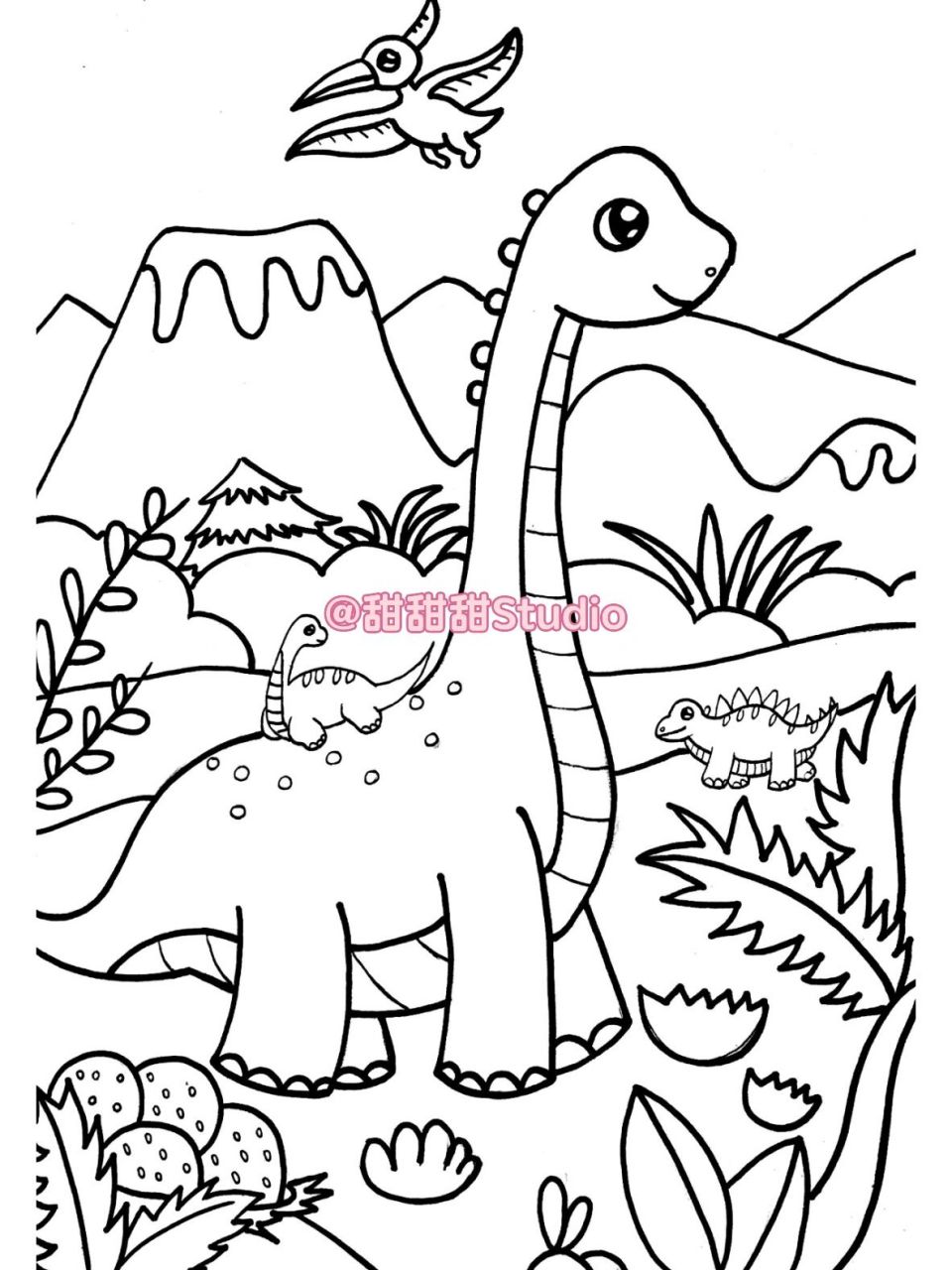 三年级恐龙世界简笔画图片