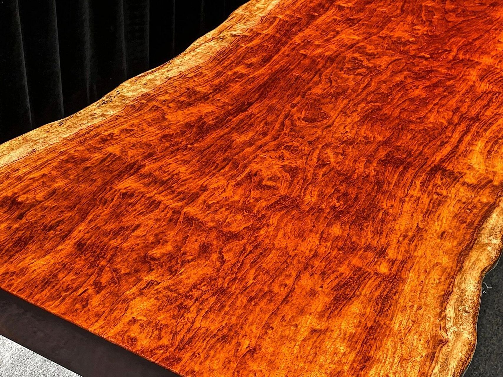 巴花奥坎黑檀实木大板茶桌原木办公红木家具 名称:巴花自然边 177*83*