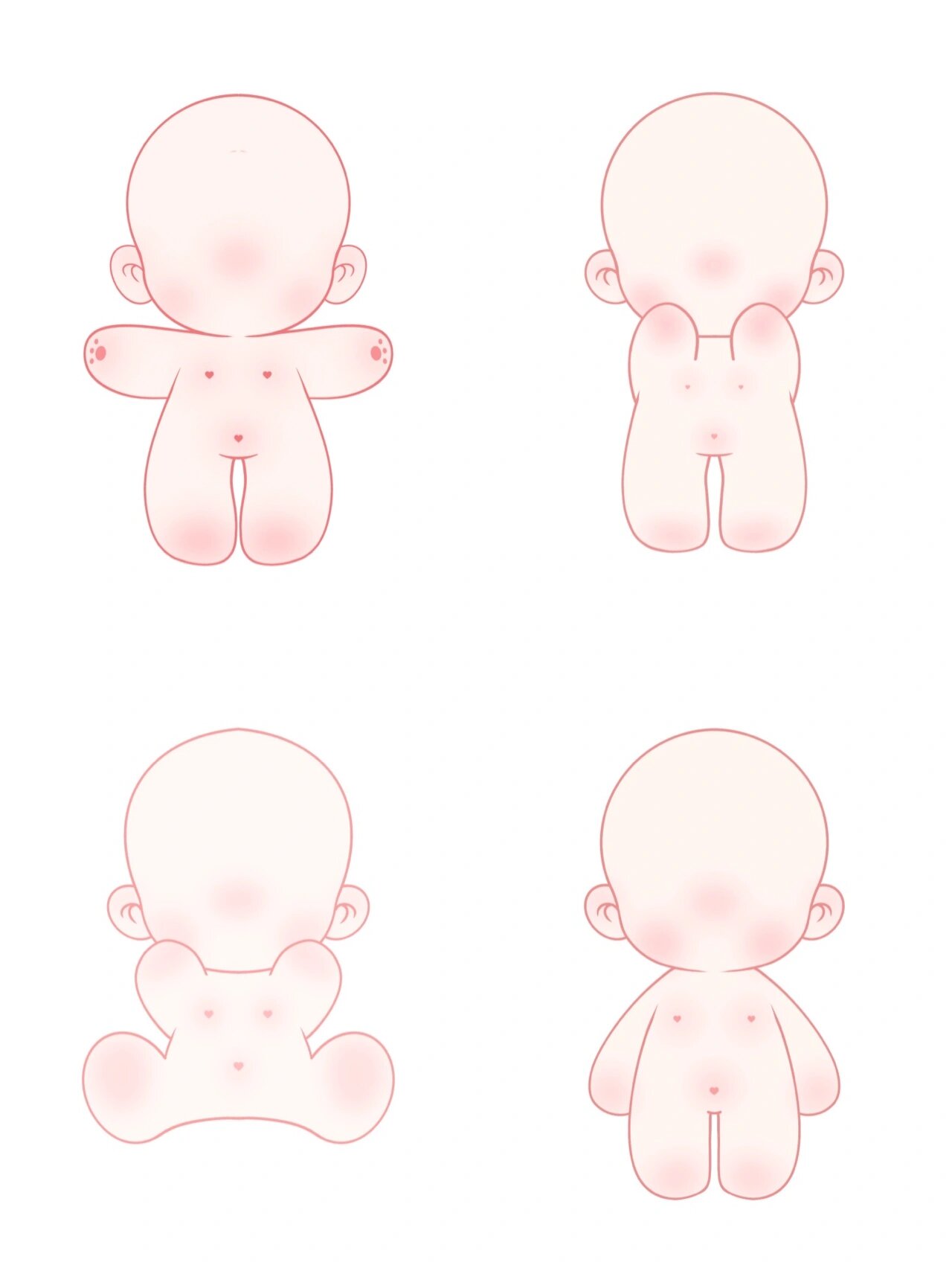 棉花娃娃娃稿 娃体 模板