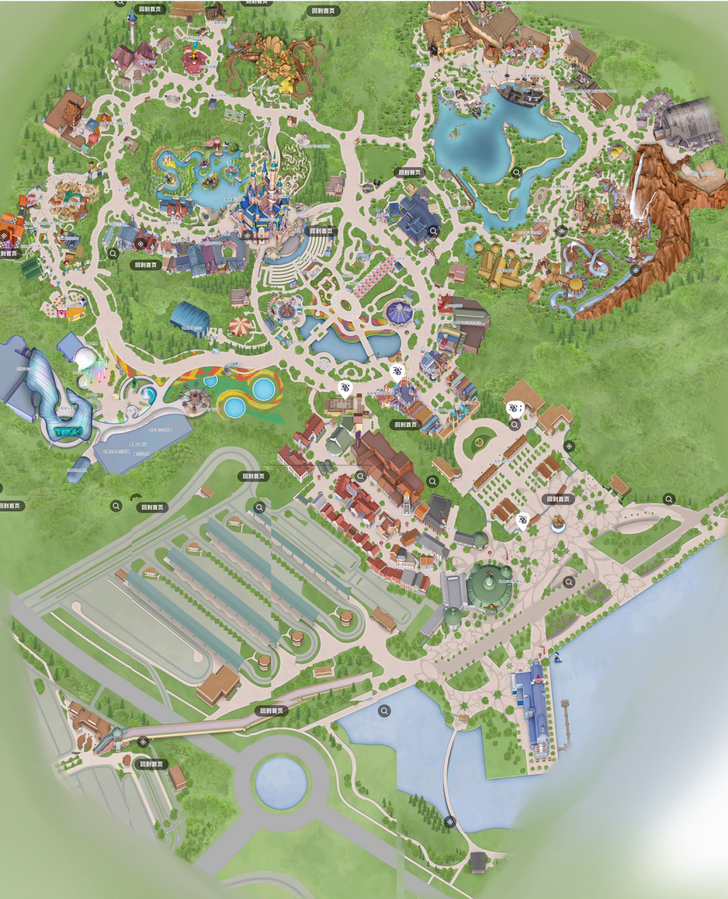 自己一点一点拼出来的高清迪士尼地图 不知道你们看是不是高清