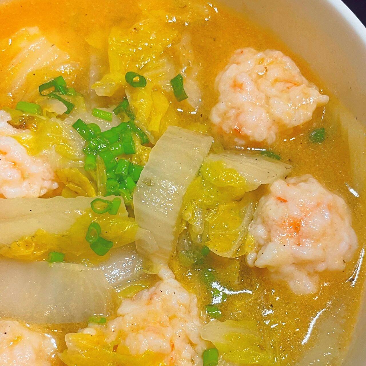 只做给最爱的人吃61白菜虾滑汤 太费时费力 去虾线剥虾壳时 不是虾