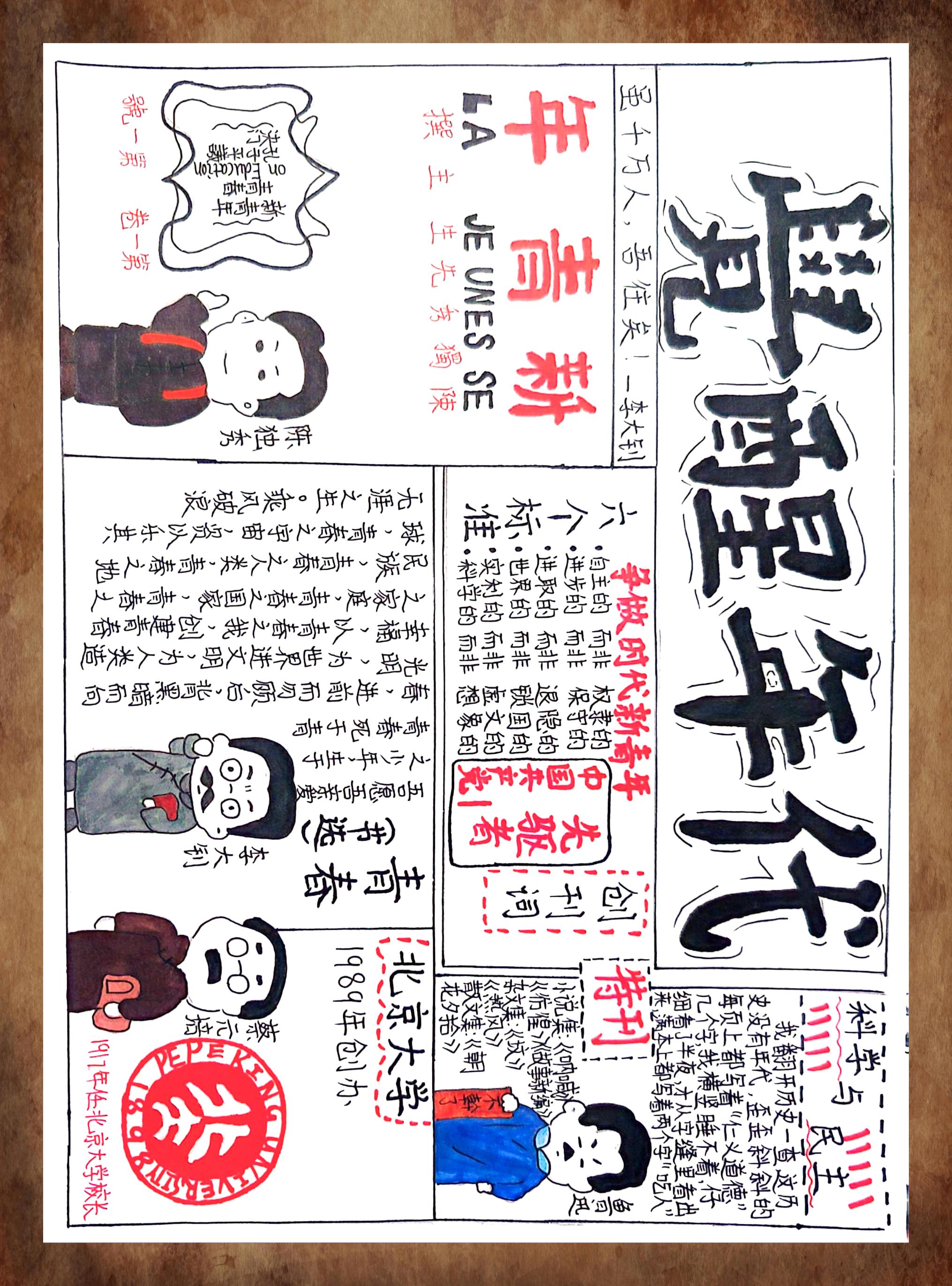 《觉醒年代》历史人物手抄报