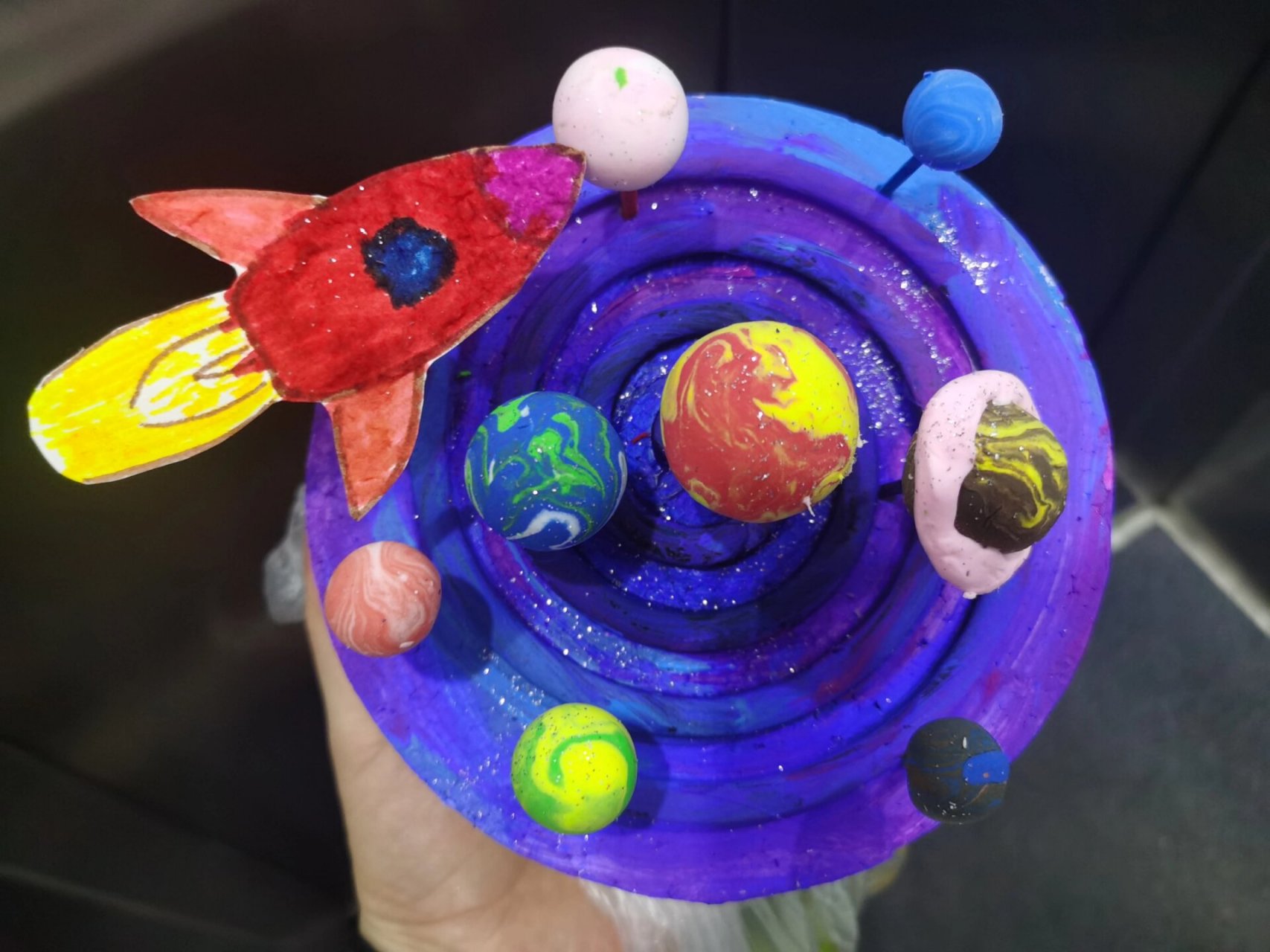 亲子手工|八大行星立体板 上次去天文馆,发现橙子对太阳系充满了兴趣