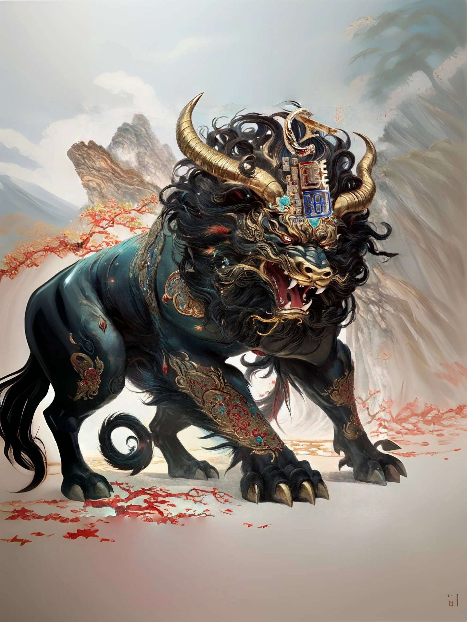 年兽,是中国古代民间神话传说中的一种怪兽,通常被描