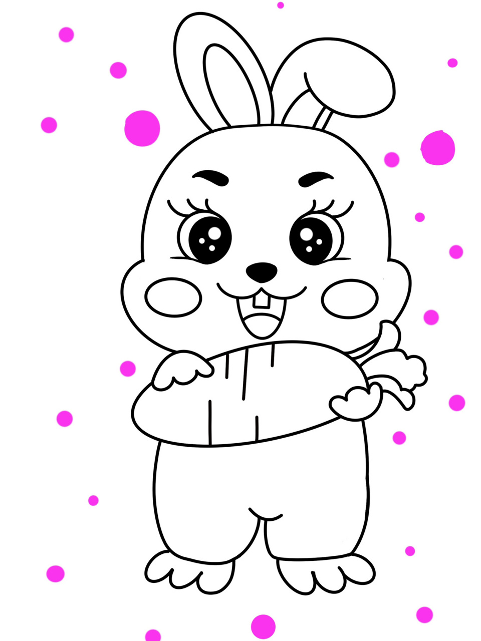 可爱的兔子 新年兔子 儿童画 创意画 简笔 #儿童简笔画# #创意儿童画