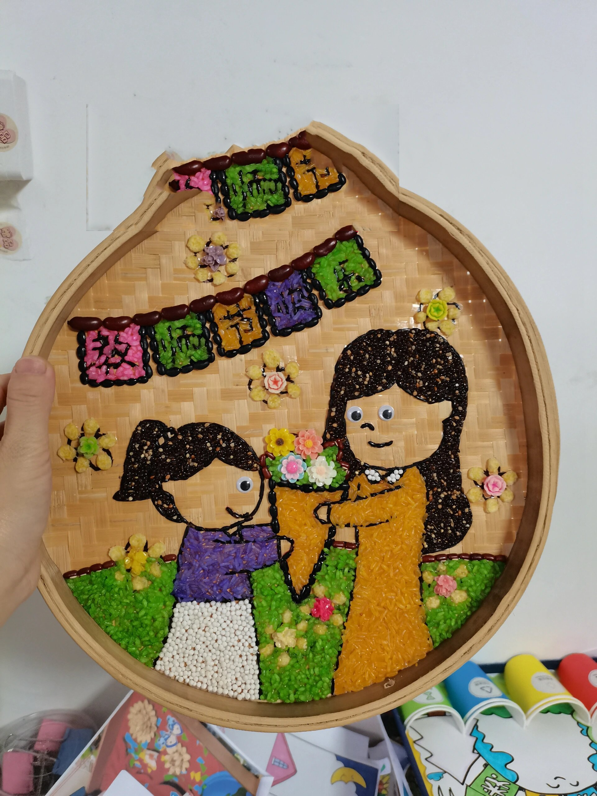 教师节手工diy礼物豆子画