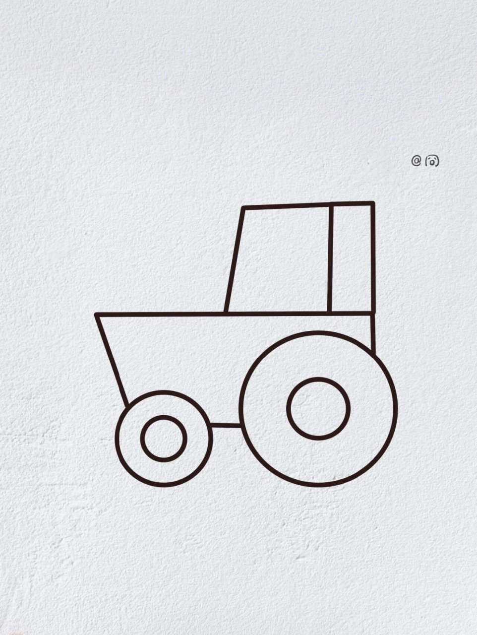 拖拉机简笔画(内附过程图)