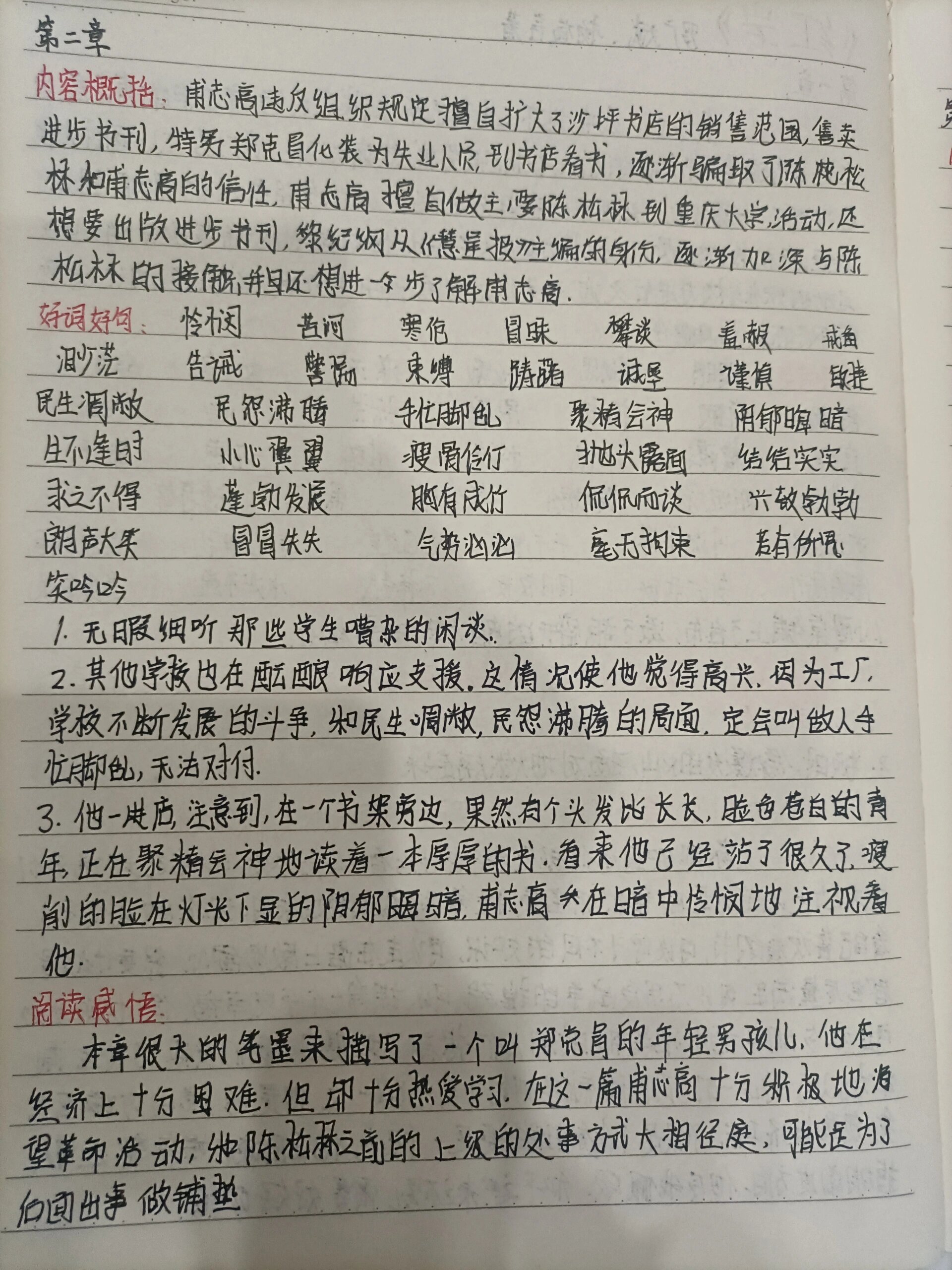 红岩摘抄好段图片