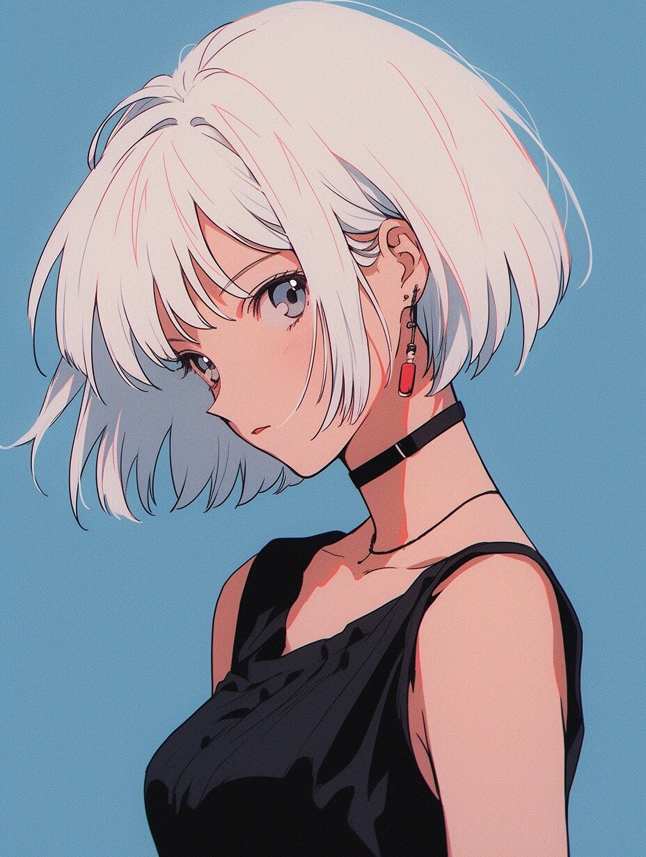 短发女生头像_侧颜杀