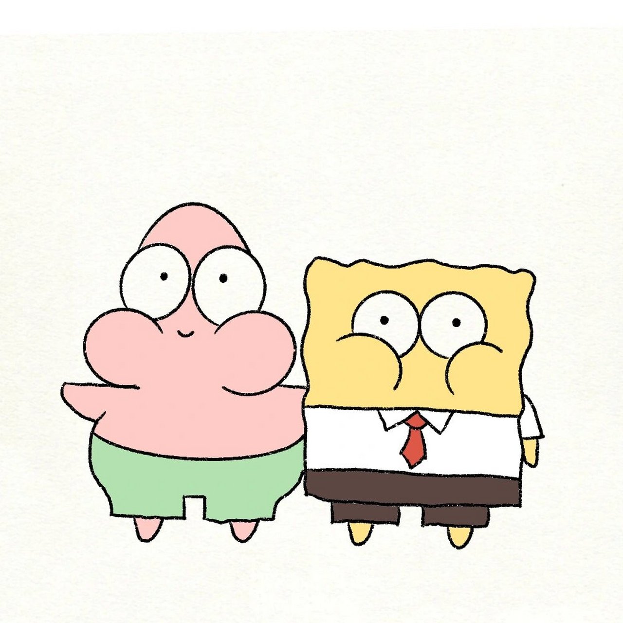 可爱简笔画96海绵宝宝派大星(附图解教程) 太太太太太可爱了叭 原