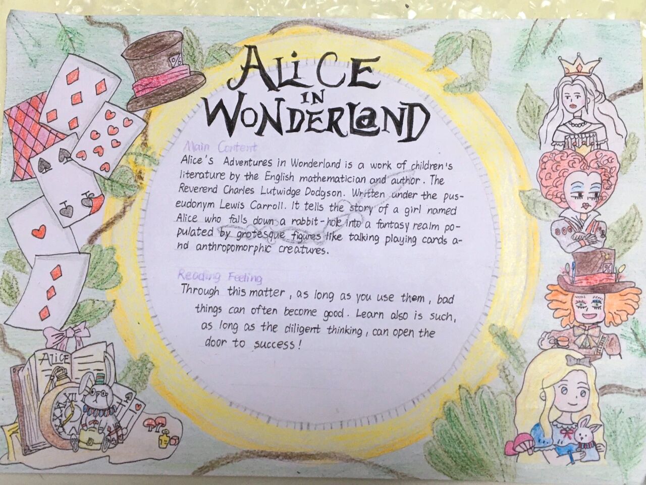 爱丽丝梦游仙境手抄报(英文版