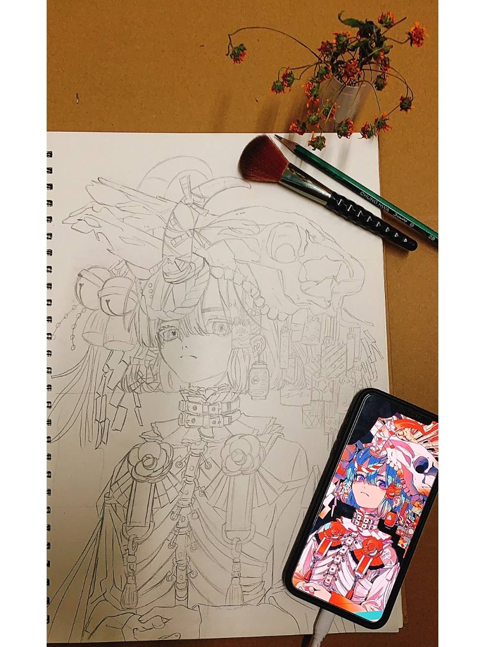 临摹一张很难的画(附过程) 啊啊啊好难,从去年就开始画了 已经开始