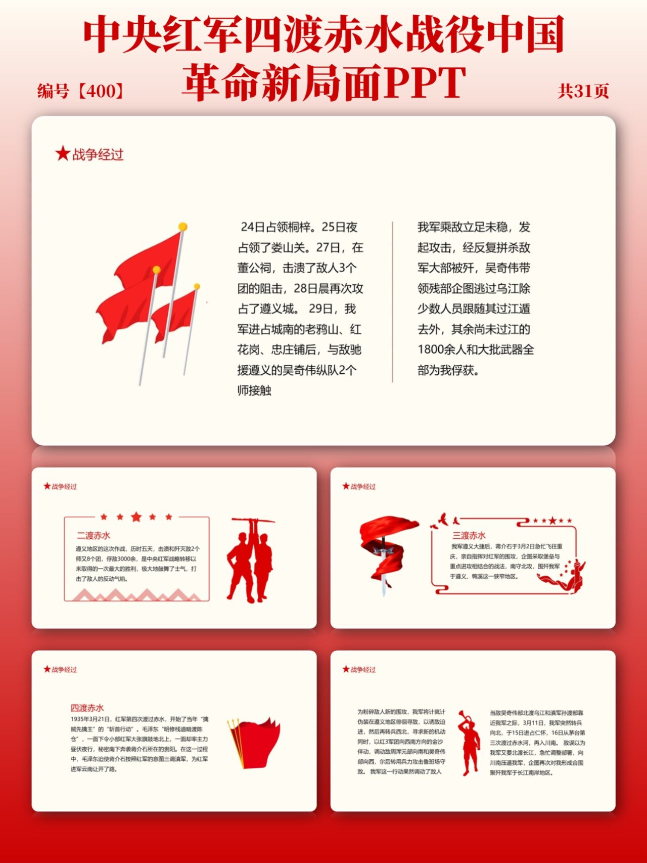 【400】红军四渡赤水战役ppt