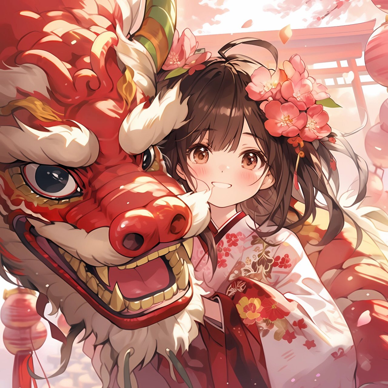 龙年头像|古风小女孩|满满的年味儿