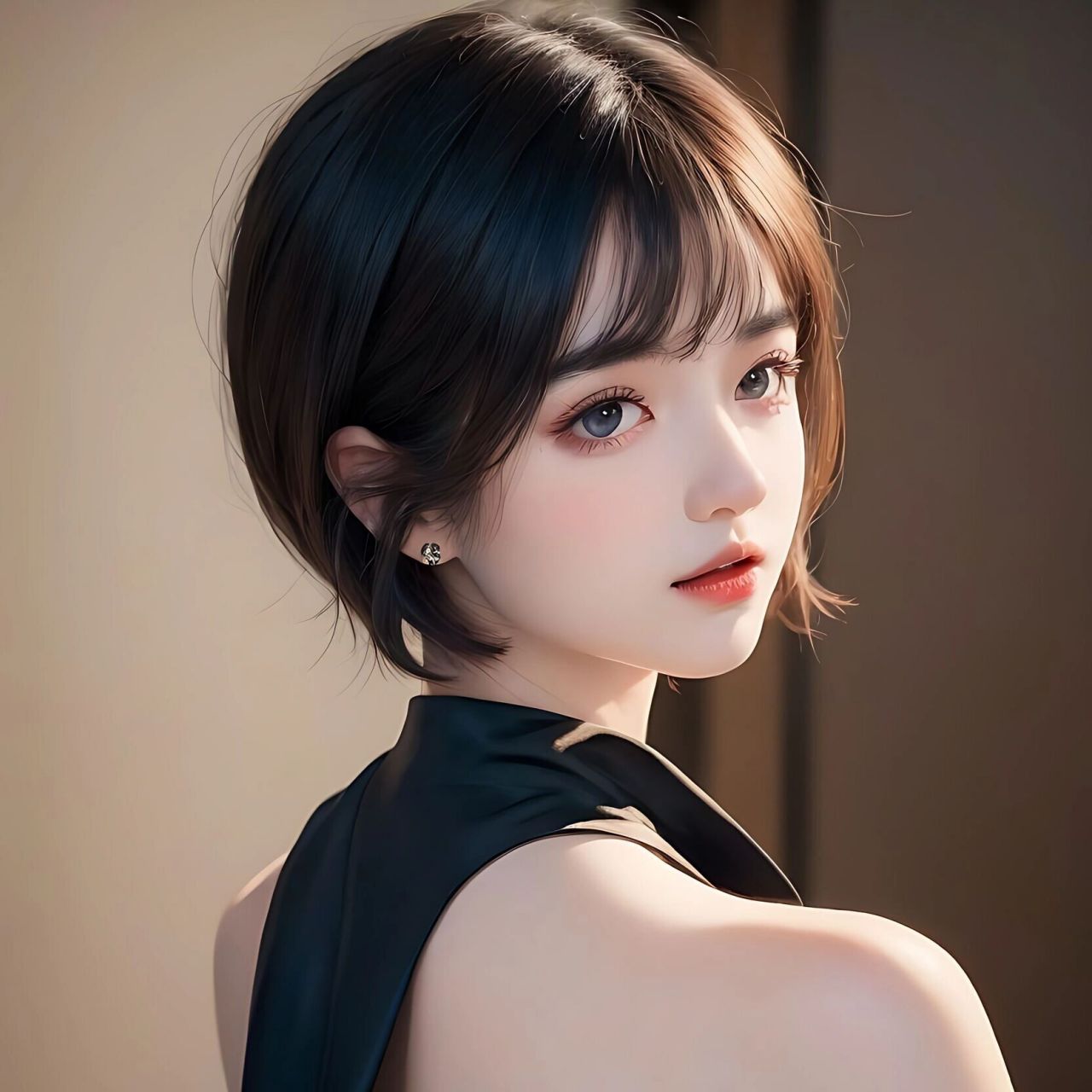 短发女生头像,温柔又干练!