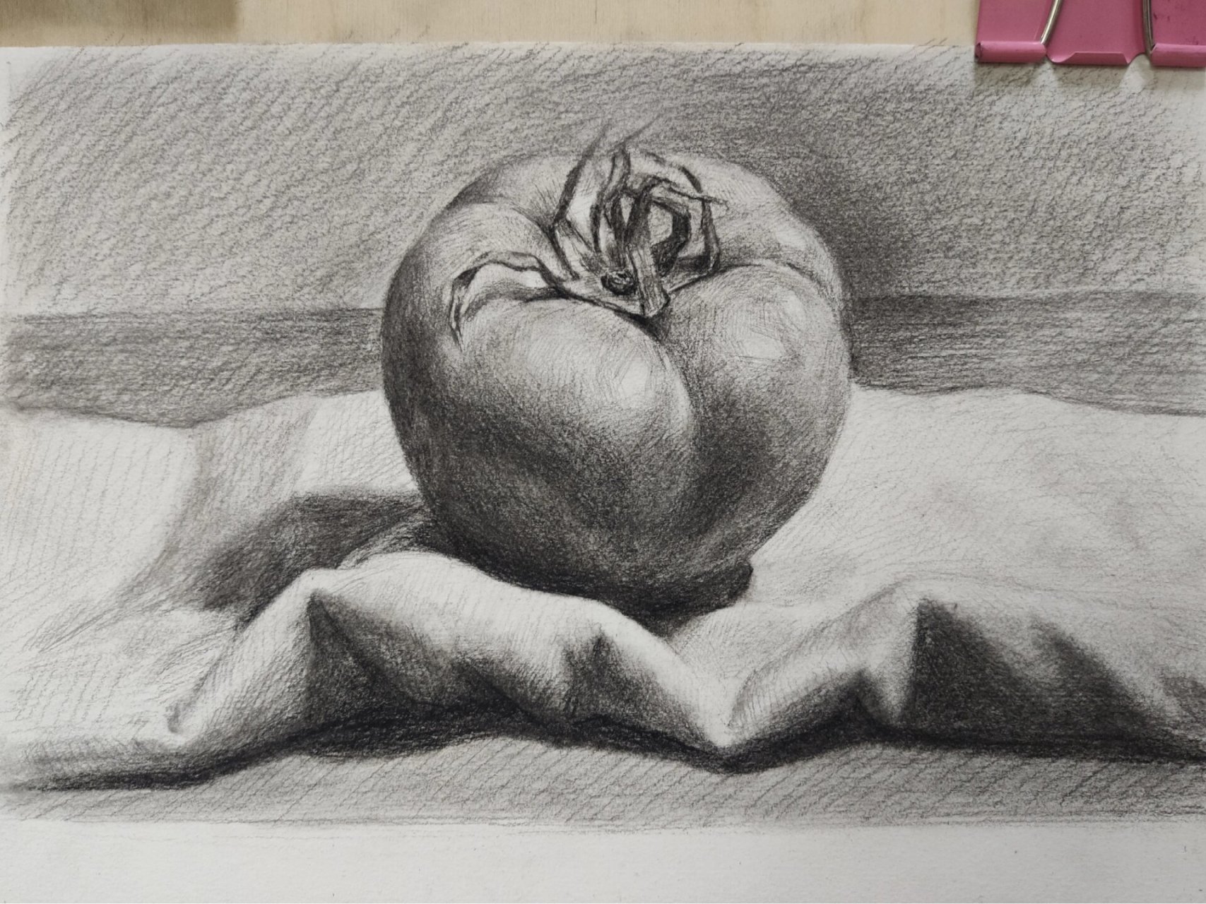 素描静物西红柿练习