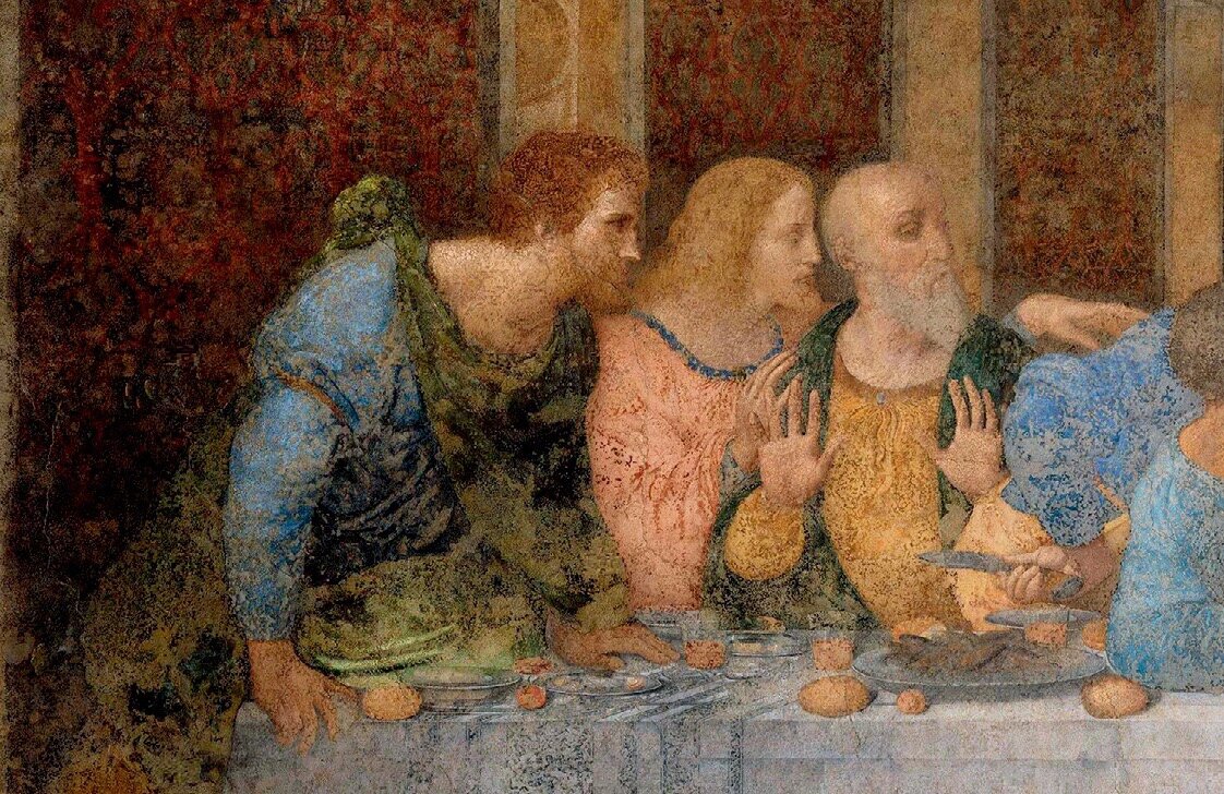 《最后的晚餐》 此作品是达·芬奇受米兰公爵卢多维科·斯福尔扎委托