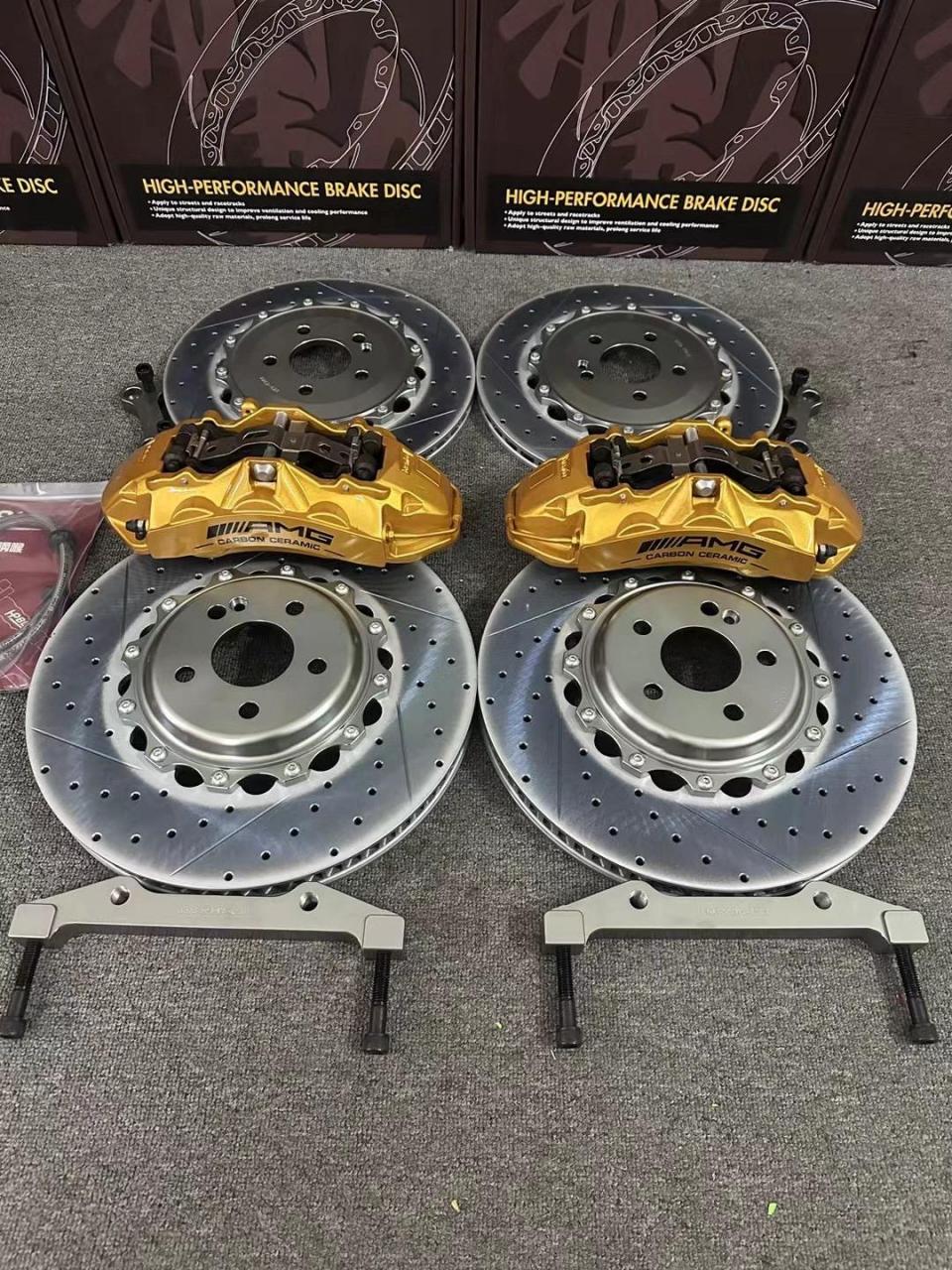 奔驰glc刹车卡钳升级 amg大六活塞前轮套装 前轮搭配380mm分体盘 后轮