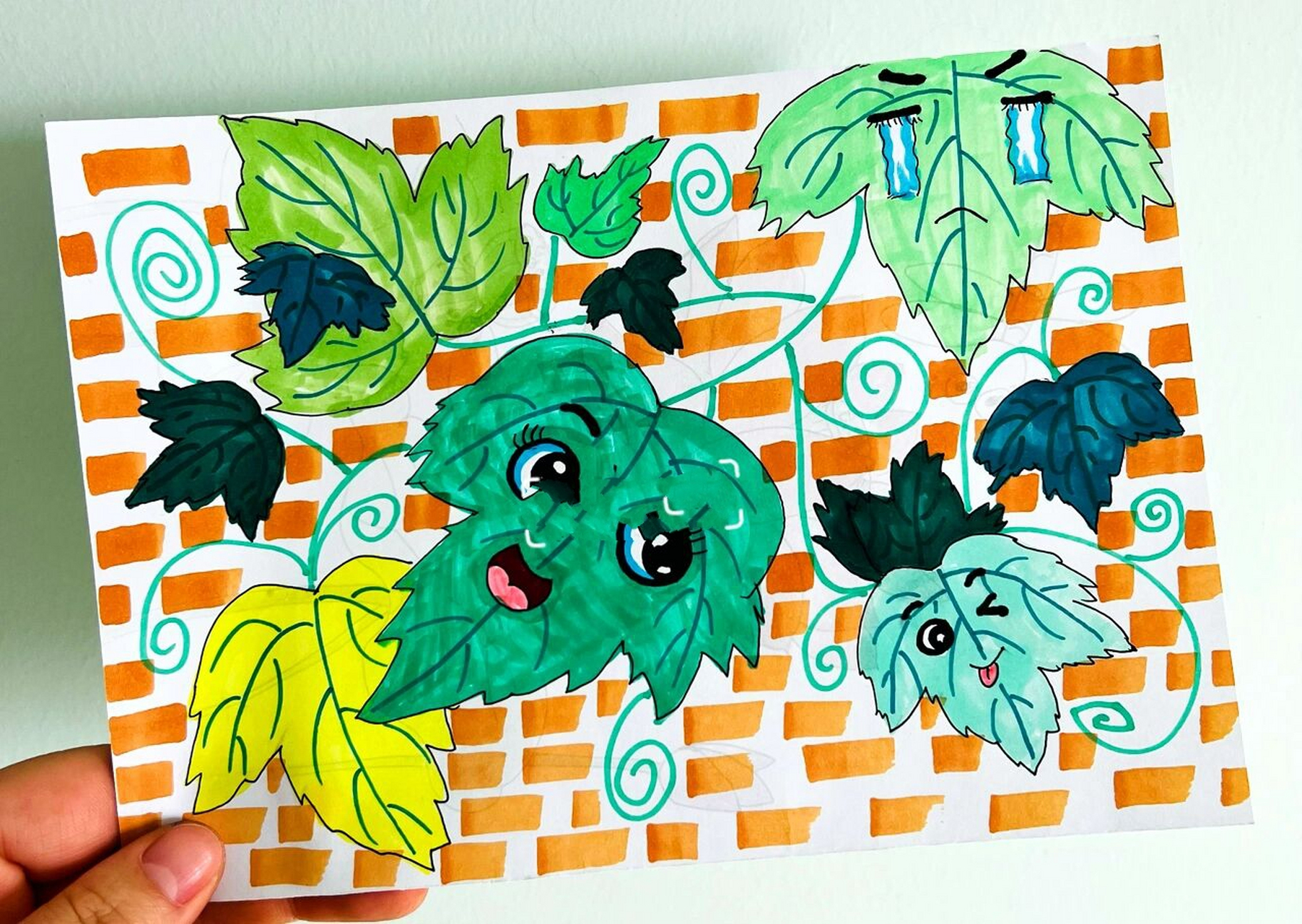 创意儿童画—爬山虎