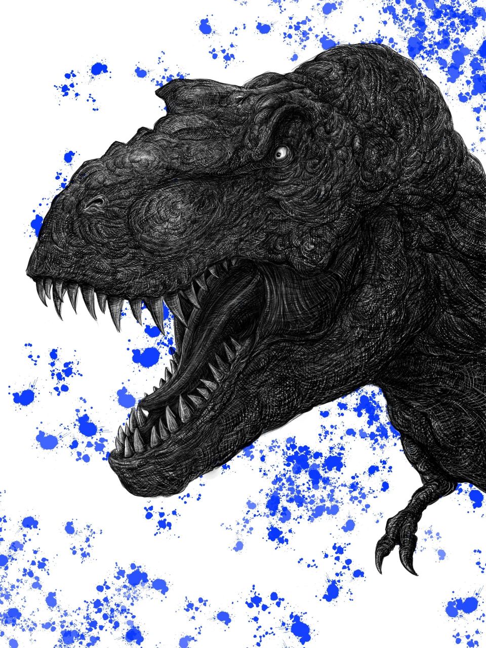 附绘画过程  霸王龙最著名的恐龙～画的过程其实就是做素描的过程,对