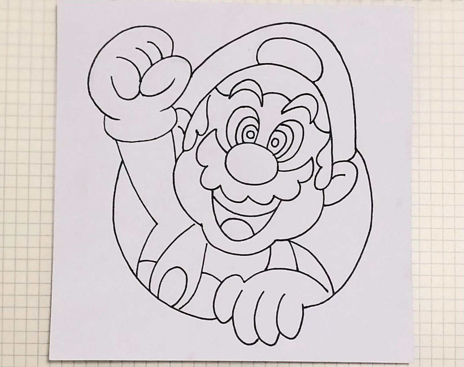 马克笔简笔画96马里奥绘画(附线稿) 超级马里奥,冲鸭!